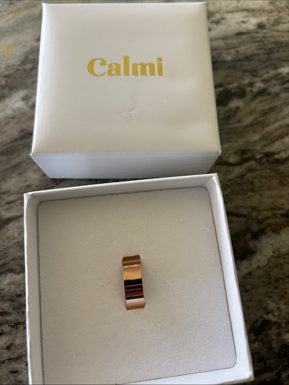 Calmi Rose Gold Polished Wide Band Ring - Women Jewelry